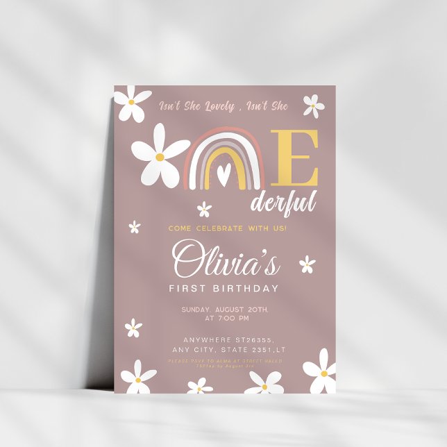 Convites Daisy Rainbow não é um primeiro aniversario maravi (Criador carregado)