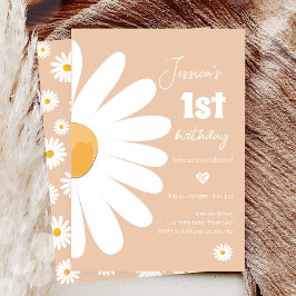 Convites Daisy Retro Boho Party Sand Girl Primeiro Aniversá