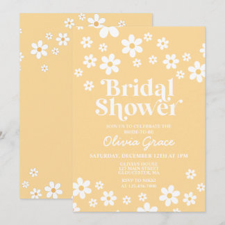 Convites Daisy Retro yellow Floral Chá de panela