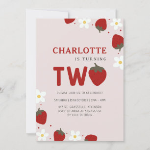 Convites Daisy Strawberry Light Cinza segundo Verão Anivers