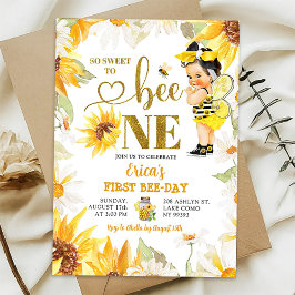 Convites Daisy Sunflower Girl's First Bee Day