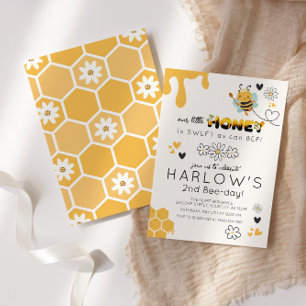 Convites Daisy Sweet como Bee Honey Bumble Bee Birthday