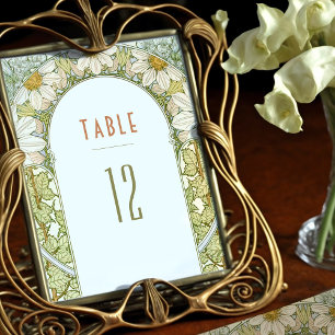 Convites Daisy Table Numbers Vintage Art Nouveau Wedding