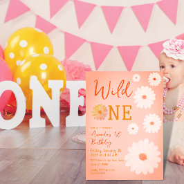 Convites Daisy Wild One First primeiro aniversario Girl Flo