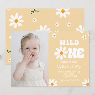 Convites Daisy Wild One Party Boho Photo