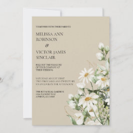 Convites Daisy Wildflower Boho Wedding Invitation