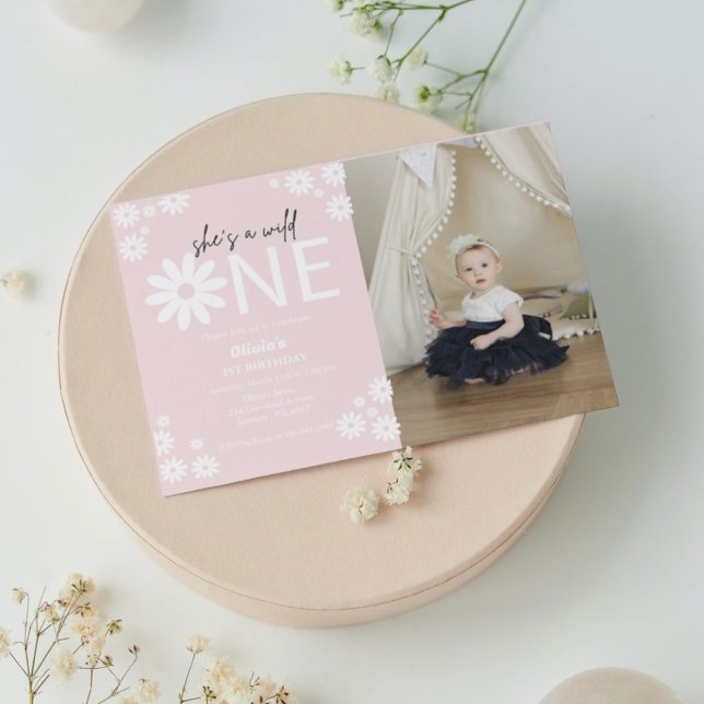 Convites Daisy wilone party bohemian no primeiro aniversári (Criador carregado)