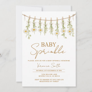 Convites DaisyLittle Wildflower Floral Baby Sprinkle Invite
