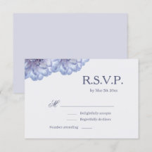 Dália Flores Lilás Azul Elegante Casamento RSVP