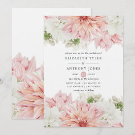 Convites Dálias Rosadas Casamento Floral