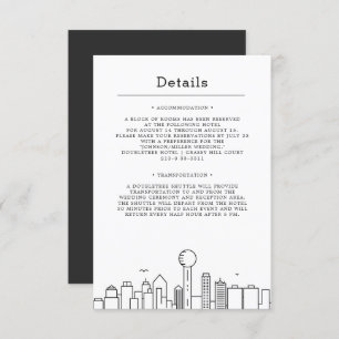 Convites Dallas, Texas Wedding   Detalhes do convidado