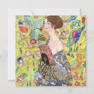 Convites Dama com Leque de Gustav Klimt, Chá de Bebê