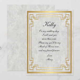 Convites Dama de Honra de Casamento de Mármore Branco Geomé