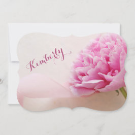 Convites Dama de honra de peônia rosa com fita