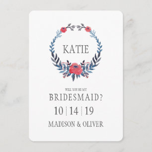 Convites Dama de honra floral das rosas vermelhas   da