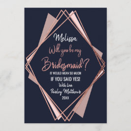 Convites Dama de honra geométrica malva dos azuis marinhos