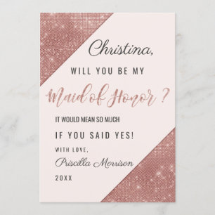 Convites Dama de Honra Lantejoulas Brilho Faísca Dourado Ro