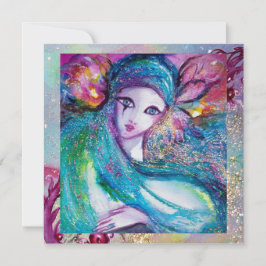 Convites DAMA MÁSCARA AZUL Elegante Festa de Máscaras de Ca