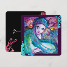 Convites DAMA MÁSCARA AZUL Festa de Mascarada Elegante, Azu