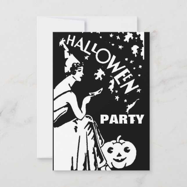 Convites Dama vintage com máscara Halloween (Frente)