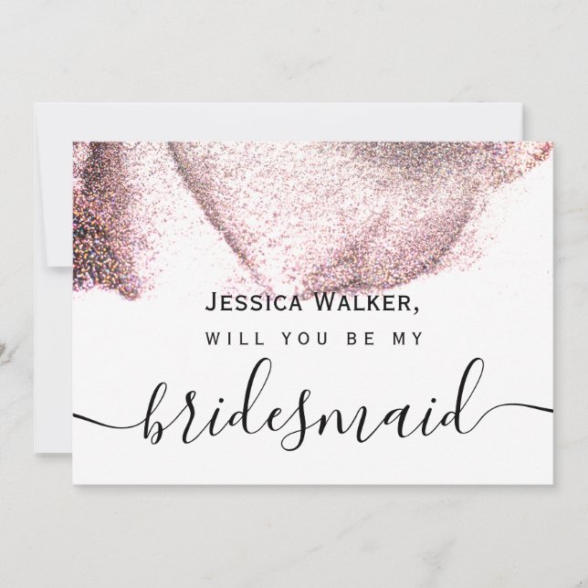 Convites Damas de honra com estética simples e brilhante (Frente)