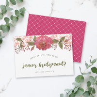 Damas de Honra Júnior com Floral em Aquarela Roxa