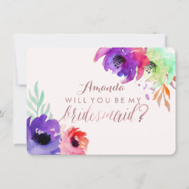 Convites Damas de honra/Pintura em aquarela/Floral/Rosas