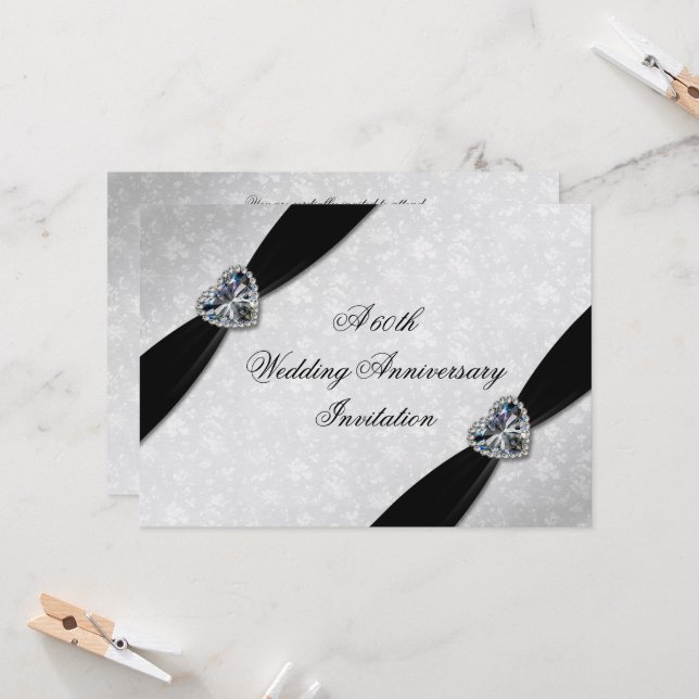 Convites Damasco 60º Aniversário de Casamento (Frente/Verso In Situ)