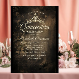 Convites Damasco Dark Gothic Quinceañera