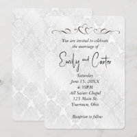Damasco de Casamento Branco com Corações