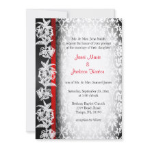 Damasco de Casamento Moderno em Branco, Preto e Ve