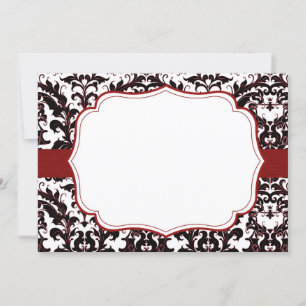 Convites Damasco Elegante Vermelho Personalizável