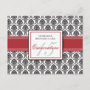 Convites Damasco ESPANHOL Quinceañera Invitación do arand