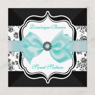 Convites Damasco Floral Convidar com Arco Teal