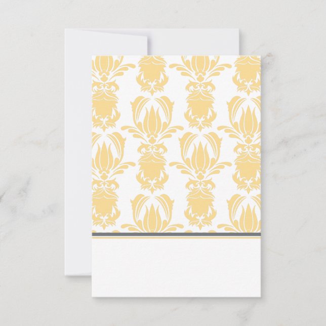 Convites Damasco opulento Placecard dobrável (Frente)