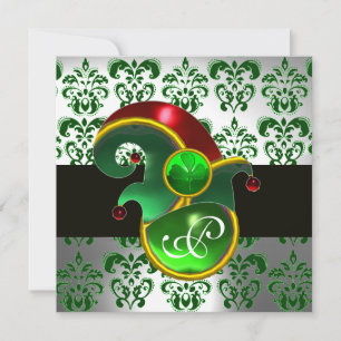 CONVITES DAMASCO VERDE , CHAPÉU DE ELFES FESTA DE SÃO PATRÍ