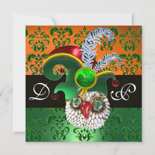 CONVITES DAMASCO VERDE, CORUJA JOIA, CHAPÉU DE DUENDE, PENA