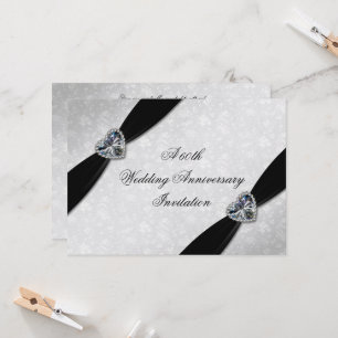 Convites Damask 60º Aniversário de Casamento