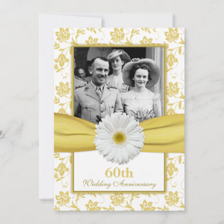 Convites Damask Daisy Diamond 60º Aniversário de Casamento