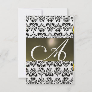 Convites DAMASK GEM MONOGRAM cinzas rsvp ice