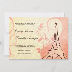 Convites Damask Parisienne - Casamento de Pink e Cream