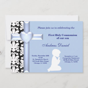 Convites Damask Santa Comunhão