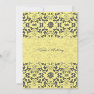Convites Damask Swirls Lace Butter Casamento