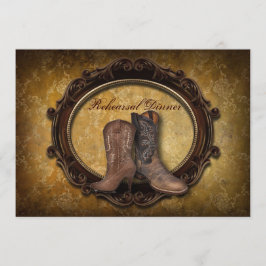 Convites damask Western Cowboy Janto de ensaio