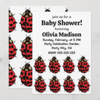 Damybug Red Black Inseto Ladybug Chá de Bebê Ladyb