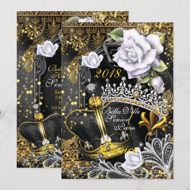 Convites Dança de Baile de formatura de regresso à escola (Frente/Verso)