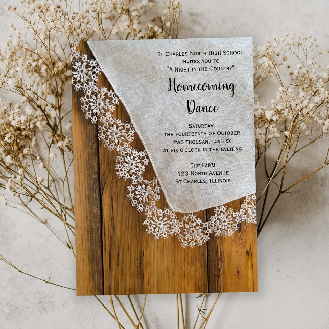 Convites Dança de boas-vindas do Partido do Lace Barn (Criador carregado)