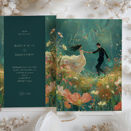 Convites Dança de Jardim Whimsical - Casamento de Teal e Co
