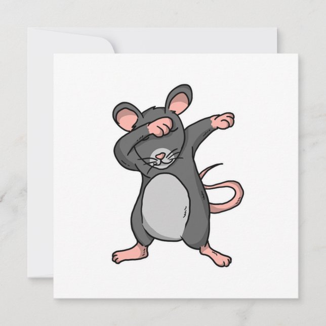 Convites Dança Funny Dab Rat Rat Dance Mouse Dance Gift (Frente)