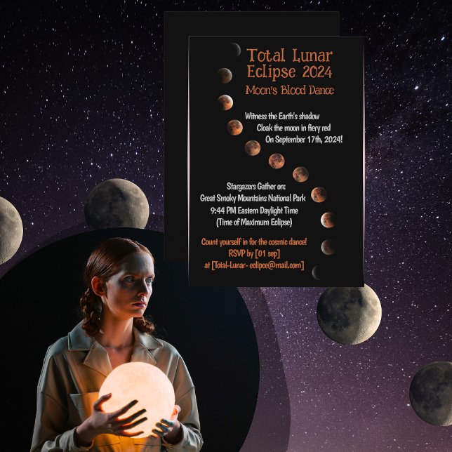 Convites Dança Sanguínea da Lua: Eclipse Lunar Total 2024 (Criador carregado)